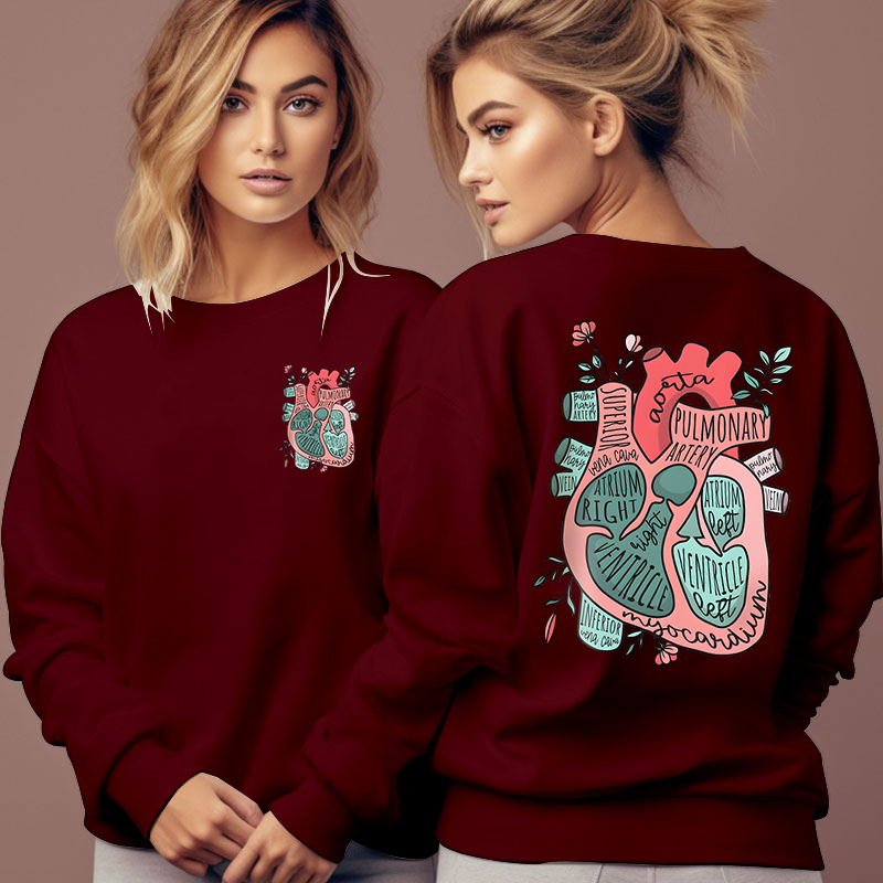 Medical Lab Technologist - Anatomical Heart Flower Print Women Hoodies